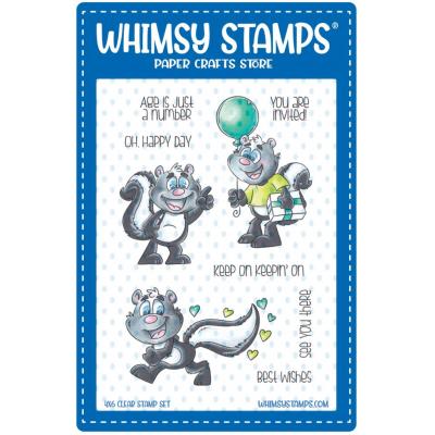 Whimsy Stamps Stempel - Skunks Happy Day